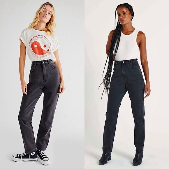 NWT ROLLA’S 90s Charcoal Denim Super High Rise Relaxed Fit Straight Leg Jeans 28 - Picture 1 of 11